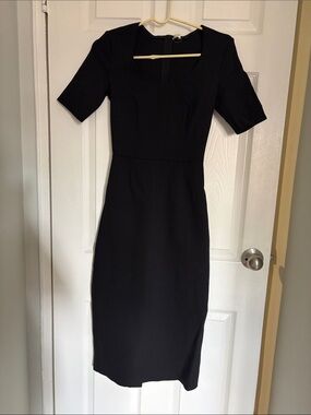 The Row Black Midi Sheath Dress